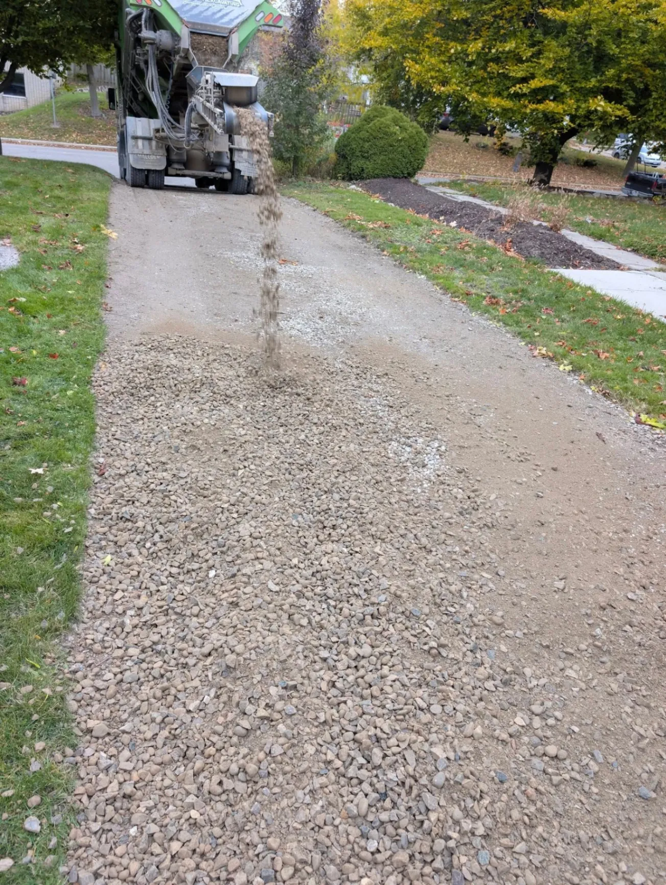 Fresh gravel driveway
