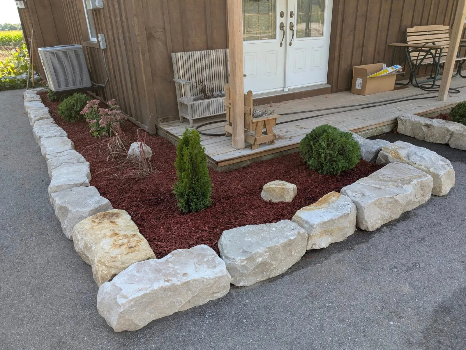 Armour-stone garden bed